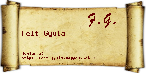 Feit Gyula névjegykártya