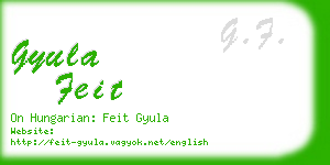 gyula feit business card